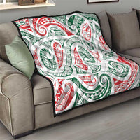 New Zealand Kowhaiwhai Christmas Quilt Traditional Maori Koru Pattern - Polynesian Pride