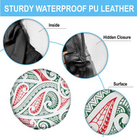 New Zealand Kowhaiwhai Christmas Spare Tire Cover Traditional Maori Koru Pattern LT9 - Polynesian Pride