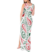 New Zealand Kowhaiwhai Christmas Tank Maxi Dress Traditional Maori Koru Pattern LT9 - Polynesian Pride