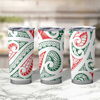 New Zealand Kowhaiwhai Christmas Tumbler Cup Traditional Maori Koru Pattern - Polynesian Pride