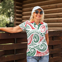 New Zealand Kowhaiwhai Christmas Women Polo Shirt Traditional Maori Koru Pattern - Polynesian Pride