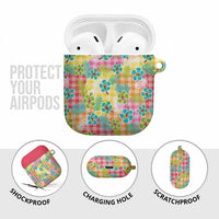 Hawaiian Palaka AirPods Case Hibiscus Palm Leaf Pattern - Polynesian Pride