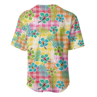 Hawaiian Palaka Baseball Jersey Hibiscus Palm Leaf Pattern - Polynesian Pride