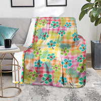 Hawaiian Palaka Blanket Hibiscus Palm Leaf Pattern - Polynesian Pride