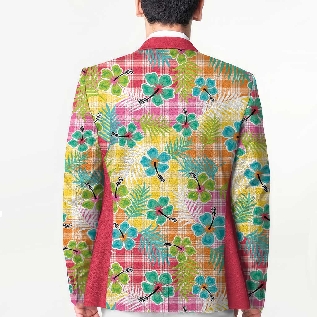 Hawaiian Palaka Blazer Hibiscus Palm Leaf Pattern LT9 - Polynesian Pride