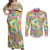 Hawaiian Palaka Couples Matching Off Shoulder Maxi Dress and Long Sleeve Button Shirt Hibiscus Palm Leaf Pattern - Polynesian Pride