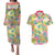 Hawaiian Palaka Couples Matching Puletasi and Hawaiian Shirt Hibiscus Palm Leaf Pattern - Polynesian Pride