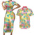 Hawaiian Palaka Couples Matching Short Sleeve Bodycon Dress and Hawaiian Shirt Hibiscus Palm Leaf Pattern - Polynesian Pride