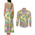 Hawaiian Palaka Couples Matching Tank Maxi Dress and Long Sleeve Button Shirt Hibiscus Palm Leaf Pattern - Polynesian Pride