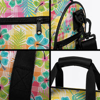 Hawaiian Palaka Duffle Bag Hibiscus Palm Leaf Pattern LT9 - Polynesian Pride