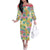 Hawaiian Palaka Family Matching Off The Shoulder Long Sleeve Dress and Hawaiian Shirt Hibiscus Palm Leaf Pattern - Polynesian Pride
