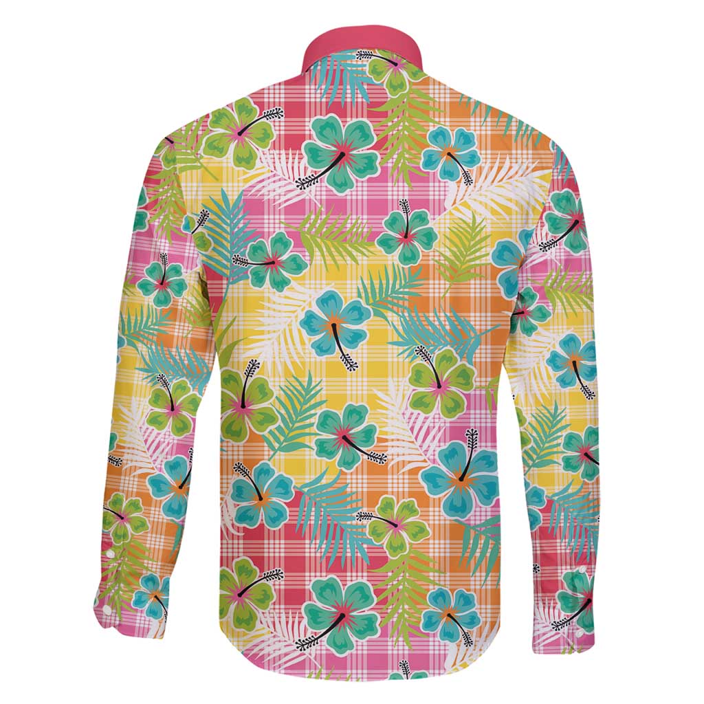 Hawaiian Palaka Family Matching Off Shoulder Maxi Dress and Hawaiian Shirt Hibiscus Palm Leaf Pattern - Polynesian Pride