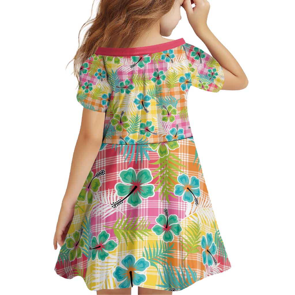 Hawaiian Palaka Family Matching Off Shoulder Short Dress and Hawaiian Shirt Hibiscus Palm Leaf Pattern - Polynesian Pride