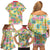 Hawaiian Palaka Family Matching Off Shoulder Short Dress and Hawaiian Shirt Hibiscus Palm Leaf Pattern - Polynesian Pride