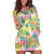 Hawaiian Palaka Hoodie Dress Hibiscus Palm Leaf Pattern - Polynesian Pride