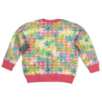 Hawaiian Palaka Kid Ugly Christmas Sweater Hibiscus Palm Leaf Pattern - Polynesian Pride