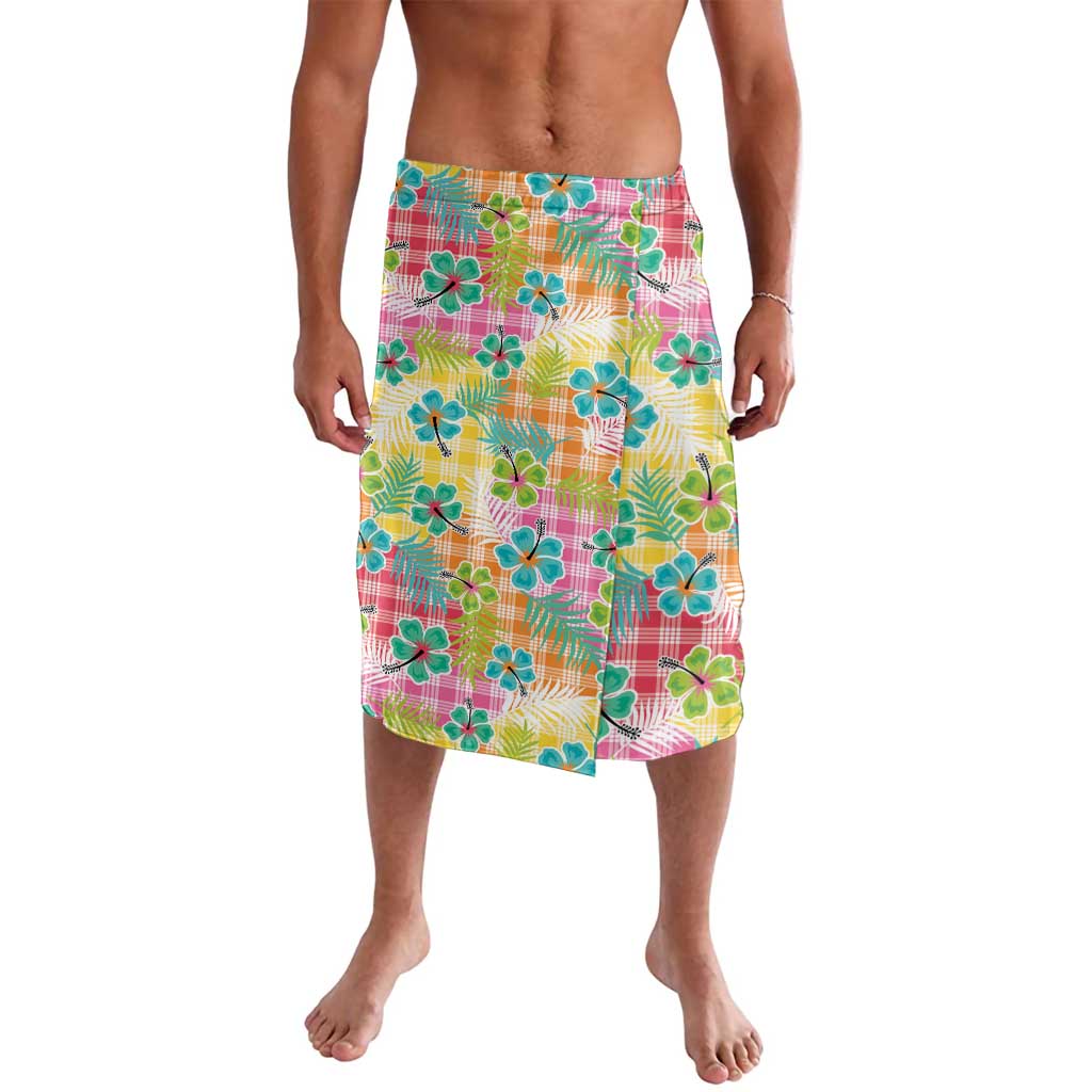Hawaiian Palaka Lavalava Hibiscus Palm Leaf Pattern - Polynesian Pride