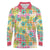 Hawaiian Palaka Long Sleeve Polo Shirt Hibiscus Palm Leaf Pattern - Polynesian Pride