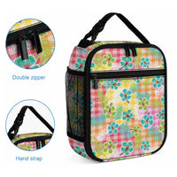 Hawaiian Palaka Lunch Bag Hibiscus Palm Leaf Pattern LT9 - Polynesian Pride