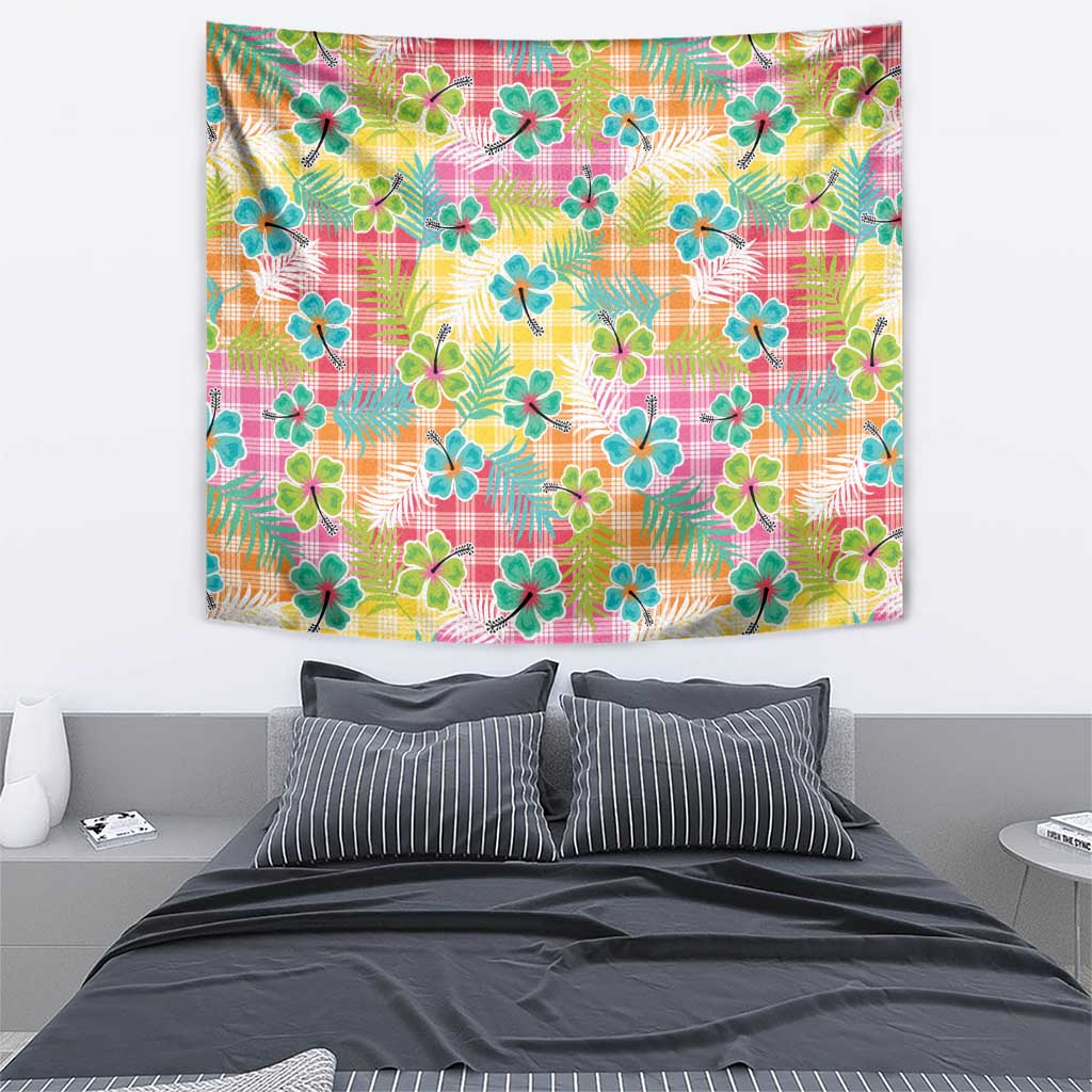 Hawaiian Palaka Tapestry Hibiscus Palm Leaf Pattern LT9 - Polynesian Pride