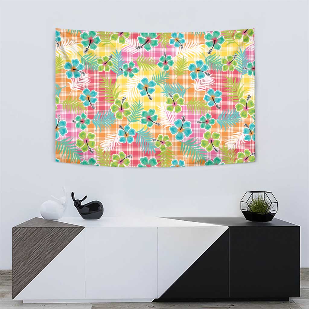 Hawaiian Palaka Tapestry Hibiscus Palm Leaf Pattern LT9 - Polynesian Pride