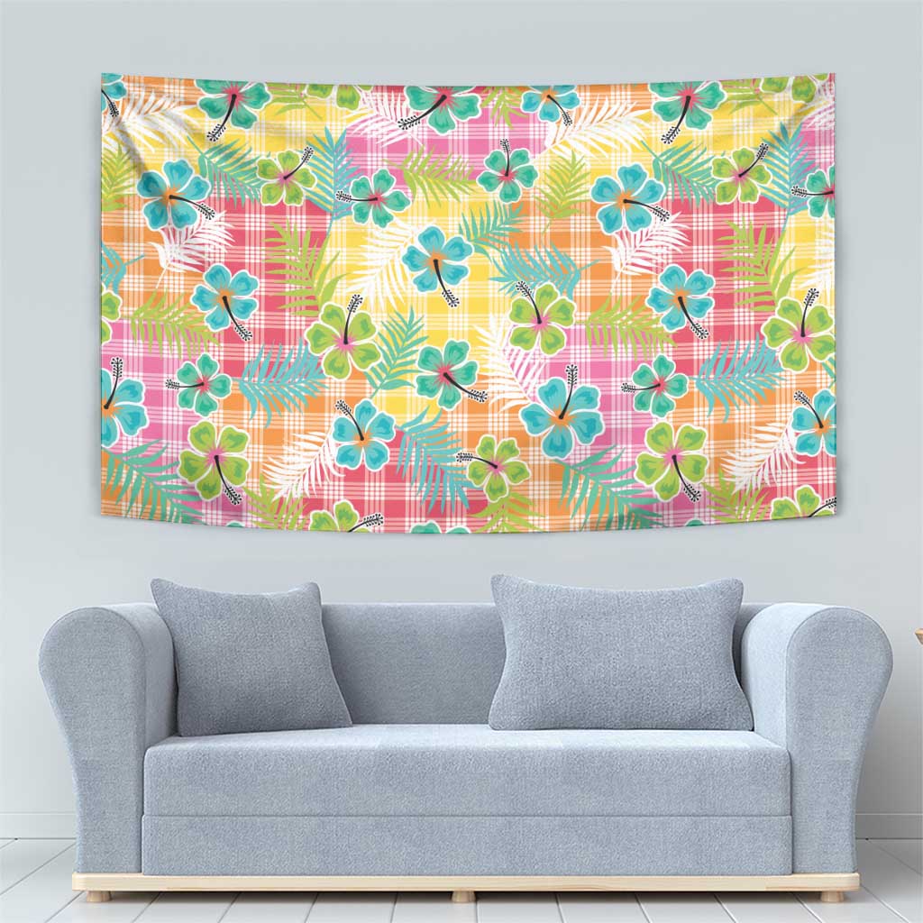 Hawaiian Palaka Tapestry Hibiscus Palm Leaf Pattern LT9 - Polynesian Pride