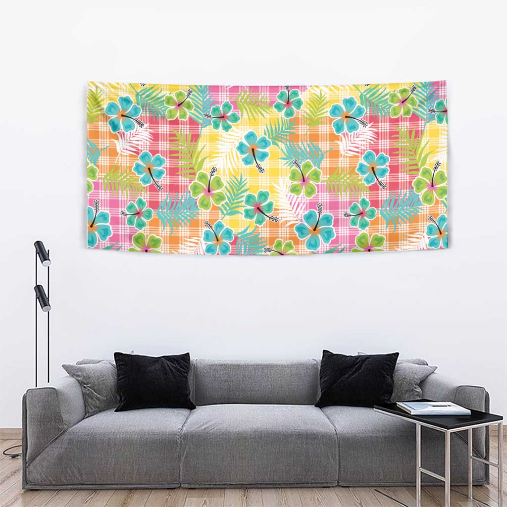 Hawaiian Palaka Tapestry Hibiscus Palm Leaf Pattern LT9 - Polynesian Pride