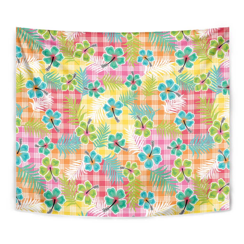 Hawaiian Palaka Tapestry Hibiscus Palm Leaf Pattern LT9 - Polynesian Pride