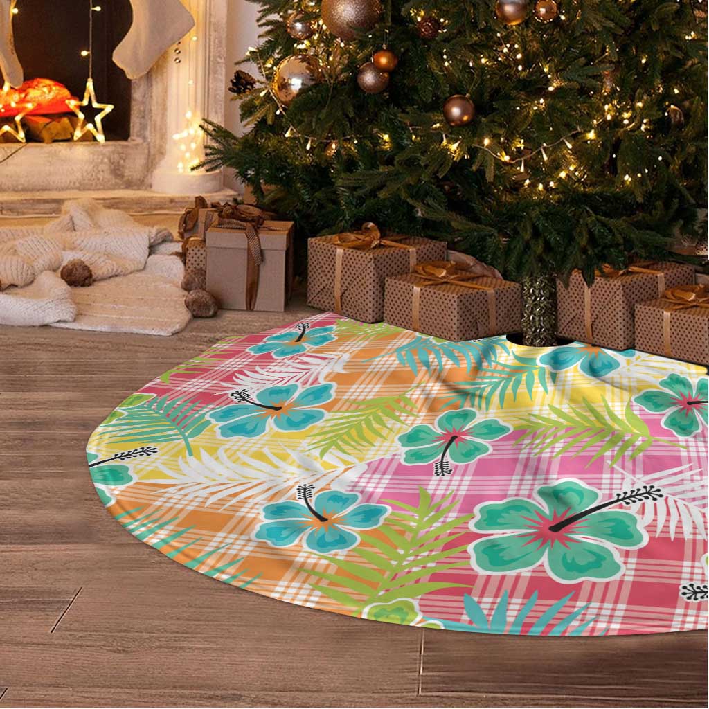 Hawaiian Palaka Tree Skirt Hibiscus Palm Leaf Pattern LT9 - Polynesian Pride
