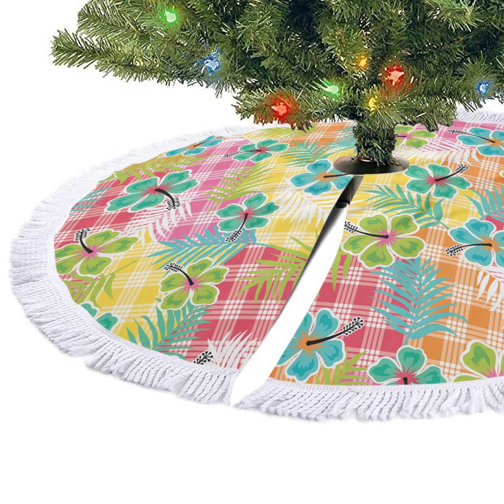 Hawaiian Palaka Tree Skirt Hibiscus Palm Leaf Pattern LT9 - Polynesian Pride