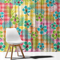 Hawaiian Palaka Window Curtain Hibiscus Palm Leaf Pattern LT9 - Polynesian Pride