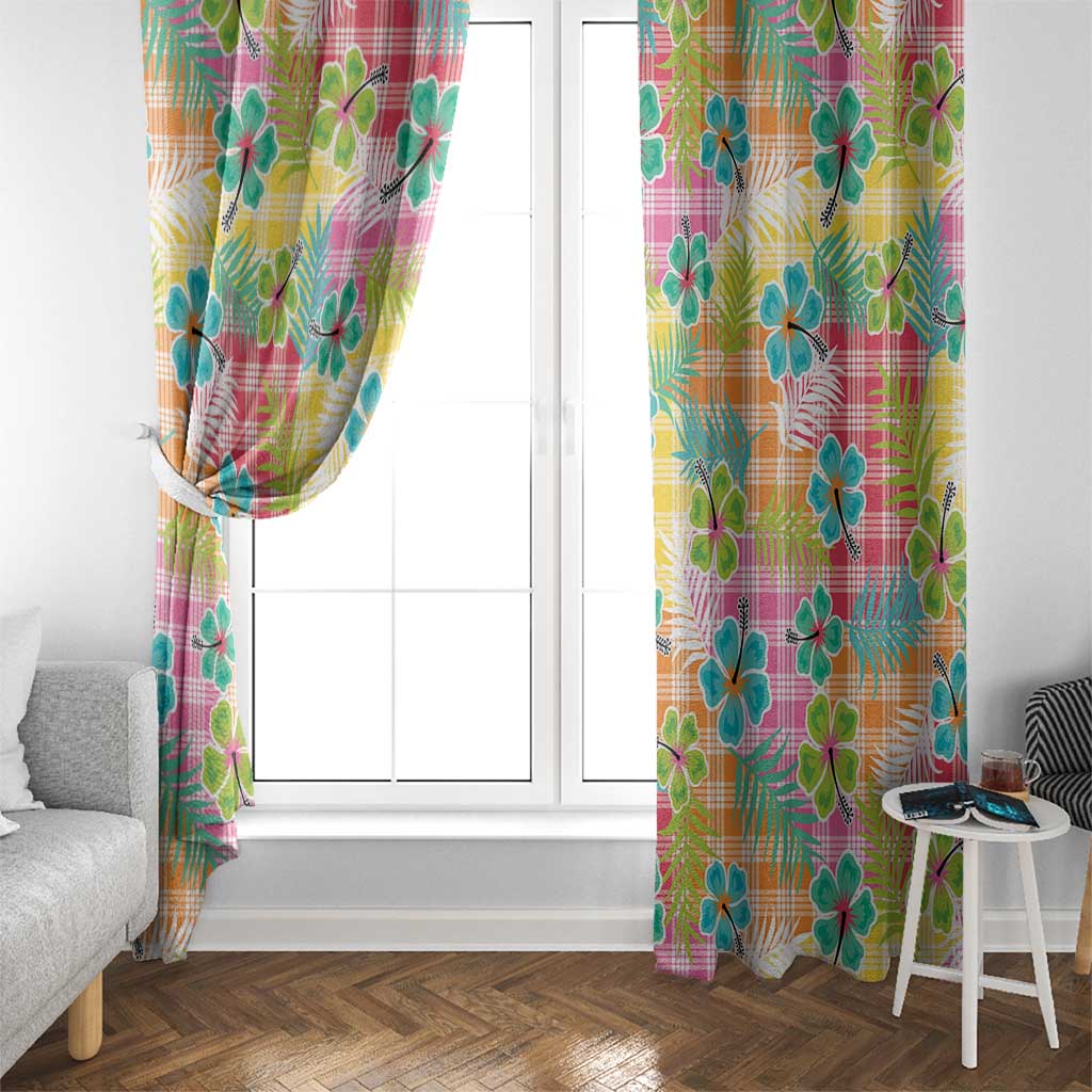 Hawaiian Palaka Window Curtain Hibiscus Palm Leaf Pattern LT9 - Polynesian Pride