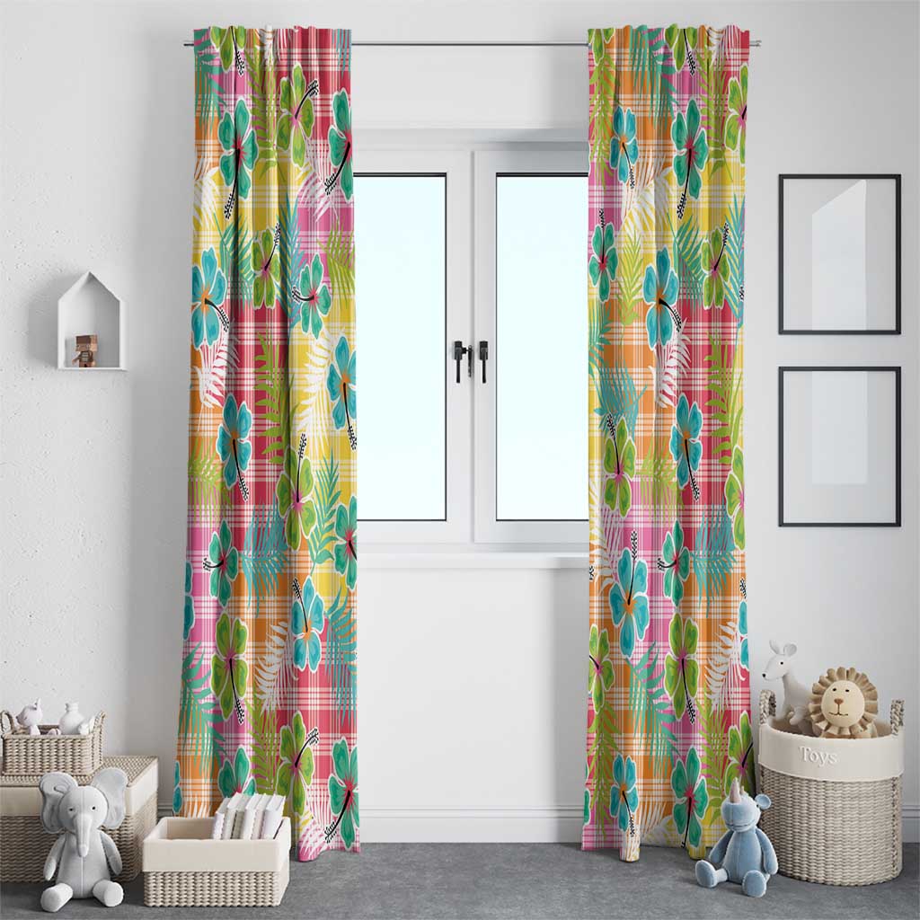 Hawaiian Palaka Window Curtain Hibiscus Palm Leaf Pattern LT9 - Polynesian Pride