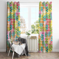 Hawaiian Palaka Window Curtain Hibiscus Palm Leaf Pattern LT9 - Polynesian Pride
