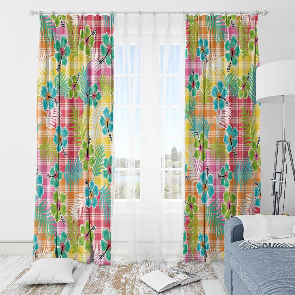 Hawaiian Palaka Window Curtain Hibiscus Palm Leaf Pattern LT9 - Polynesian Pride