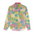 Hawaiian Palaka Women Casual Shirt Hibiscus Palm Leaf Pattern - Polynesian Pride
