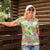 Hawaiian Palaka Women Polo Shirt Hibiscus Palm Leaf Pattern - Polynesian Pride