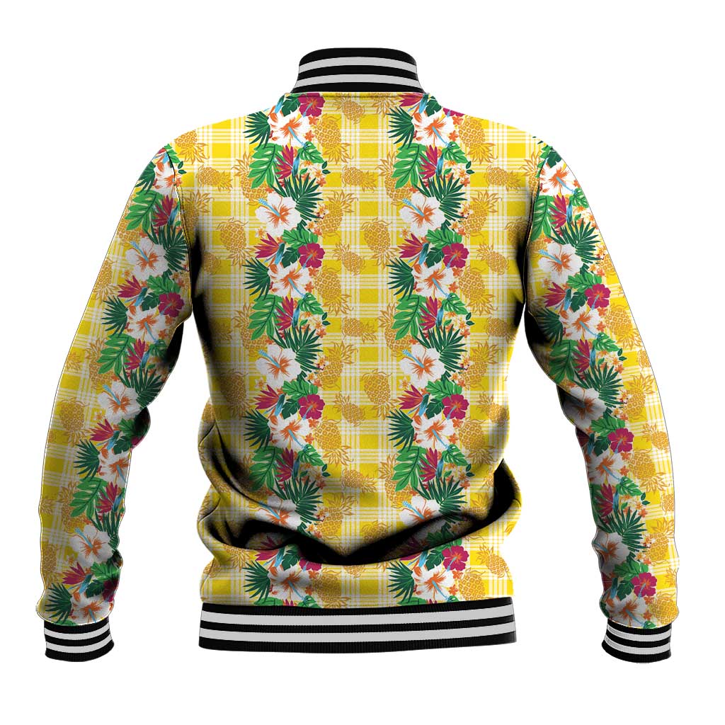 Hawaiian Palaka Baseball Jacket Hibiscus Pineapple Lei LT9 - Polynesian Pride
