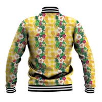 Hawaiian Palaka Baseball Jacket Hibiscus Pineapple Lei LT9 - Polynesian Pride