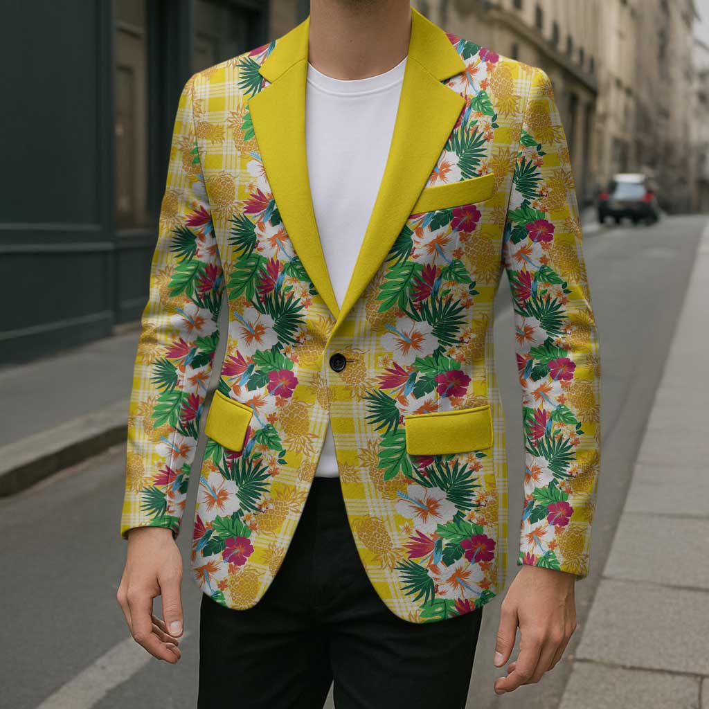 Hawaiian Palaka Blazer Hibiscus Pineapple Lei LT9 - Polynesian Pride