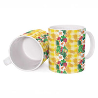 Hawaiian Palaka Ceramic Mug Hibiscus Pineapple Lei - Polynesian Pride