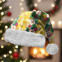 Hawaiian Palaka Christmas Santa Hat Hibiscus Pineapple Lei - Polynesian Pride