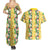 Hawaiian Palaka Couples Matching Summer Maxi Dress and Hawaiian Shirt Hibiscus Pineapple Lei - Polynesian Pride