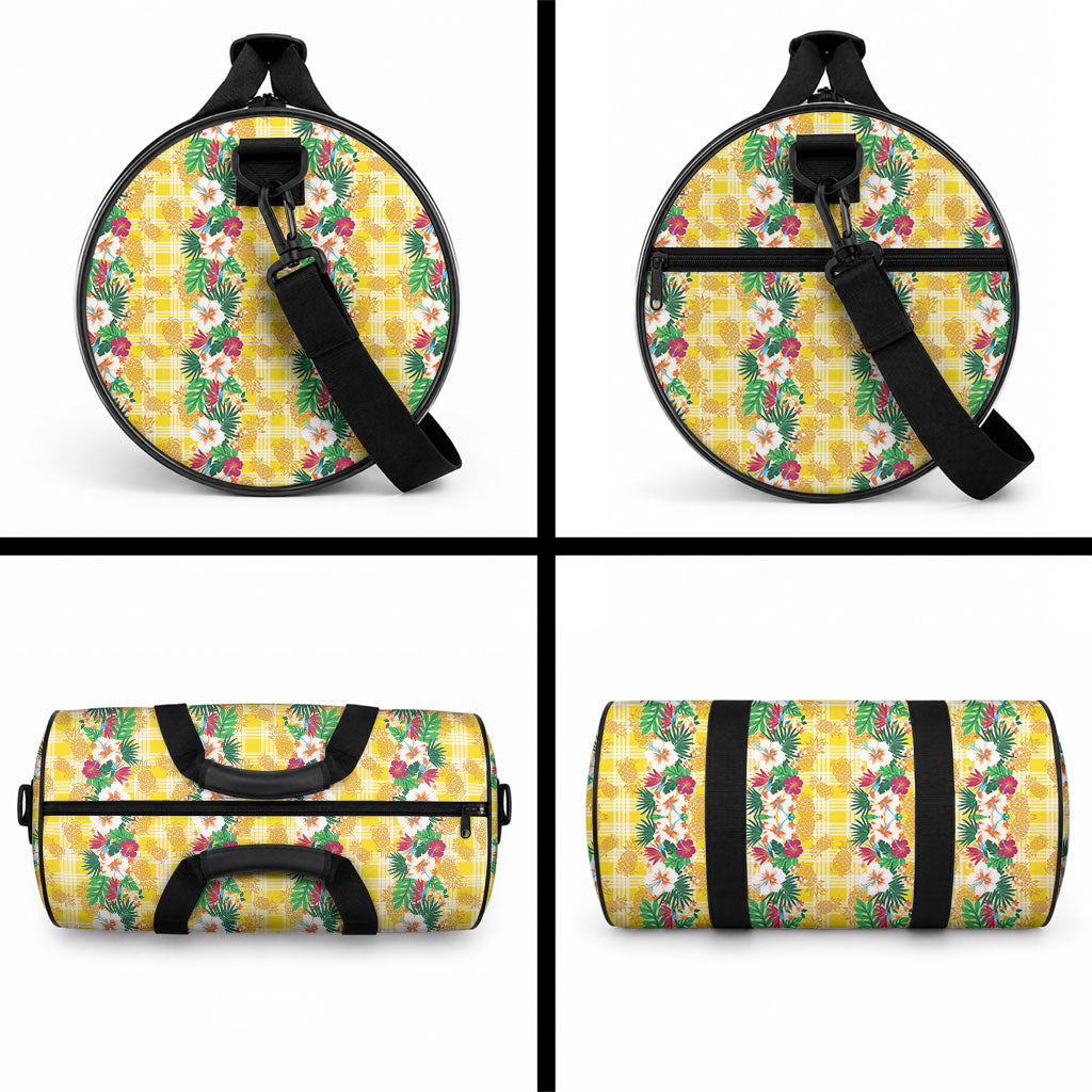 Hawaiian Palaka Duffle Bag Hibiscus Pineapple Lei LT9 - Polynesian Pride