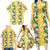 Hawaiian Palaka Family Matching Long Sleeve Bodycon Dress and Hawaiian Shirt Hibiscus Pineapple Lei - Polynesian Pride