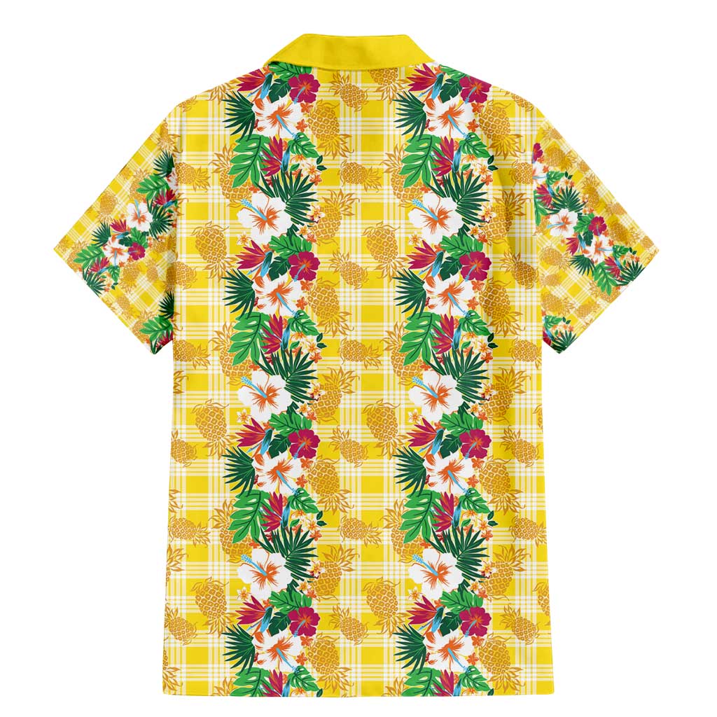 Hawaiian Palaka Family Matching Mermaid Dress and Hawaiian Shirt Hibiscus Pineapple Lei - Polynesian Pride