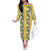 Hawaiian Palaka Family Matching Off The Shoulder Long Sleeve Dress and Hawaiian Shirt Hibiscus Pineapple Lei - Polynesian Pride