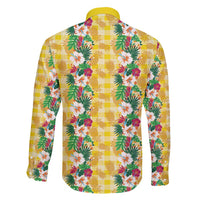 Hawaiian Palaka Family Matching Off Shoulder Maxi Dress and Hawaiian Shirt Hibiscus Pineapple Lei - Polynesian Pride