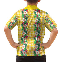 Hawaiian Palaka Family Matching Puletasi and Hawaiian Shirt Hibiscus Pineapple Lei LT9 - Polynesian Pride