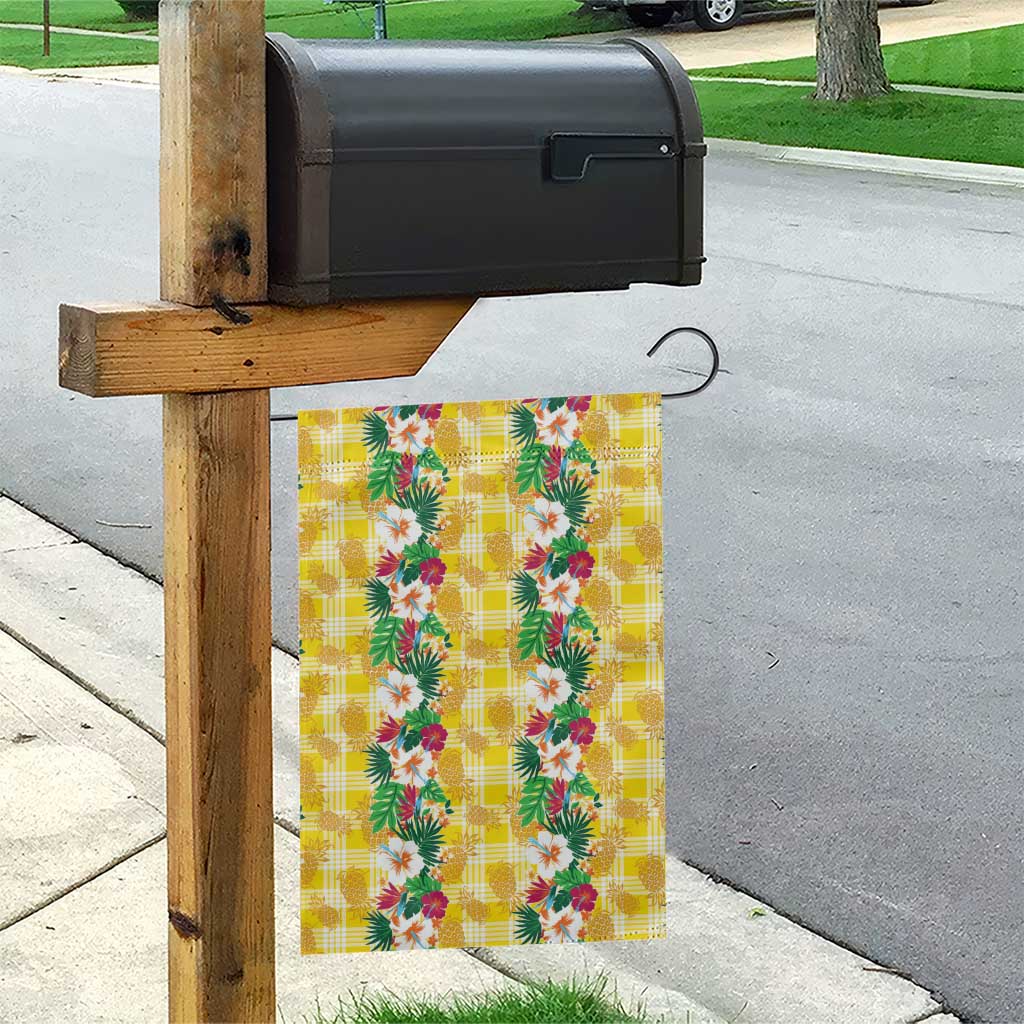 Hawaiian Palaka Garden Flag Hibiscus Pineapple Lei - Polynesian Pride